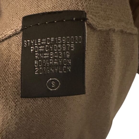 Cyrus Oatmeal Brown Long Hooded Rayon Open Cardigan Duster Size S NWT - Picture 4 of 5